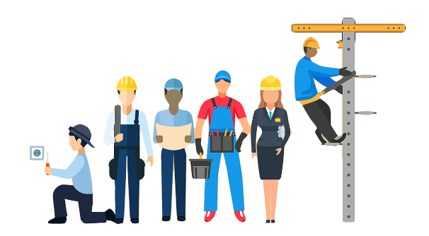 Illustration Of People With Utility Careers